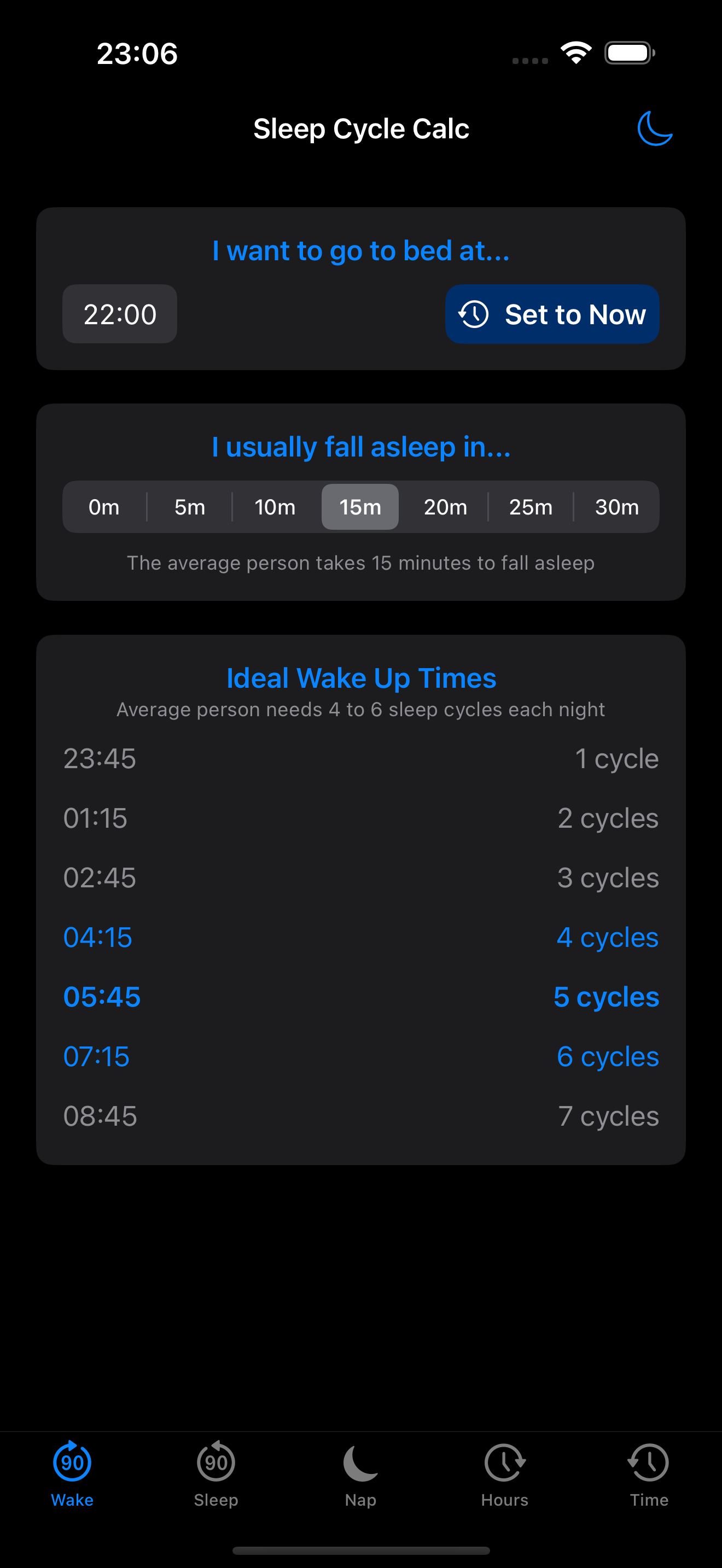 Wake tab (dark)