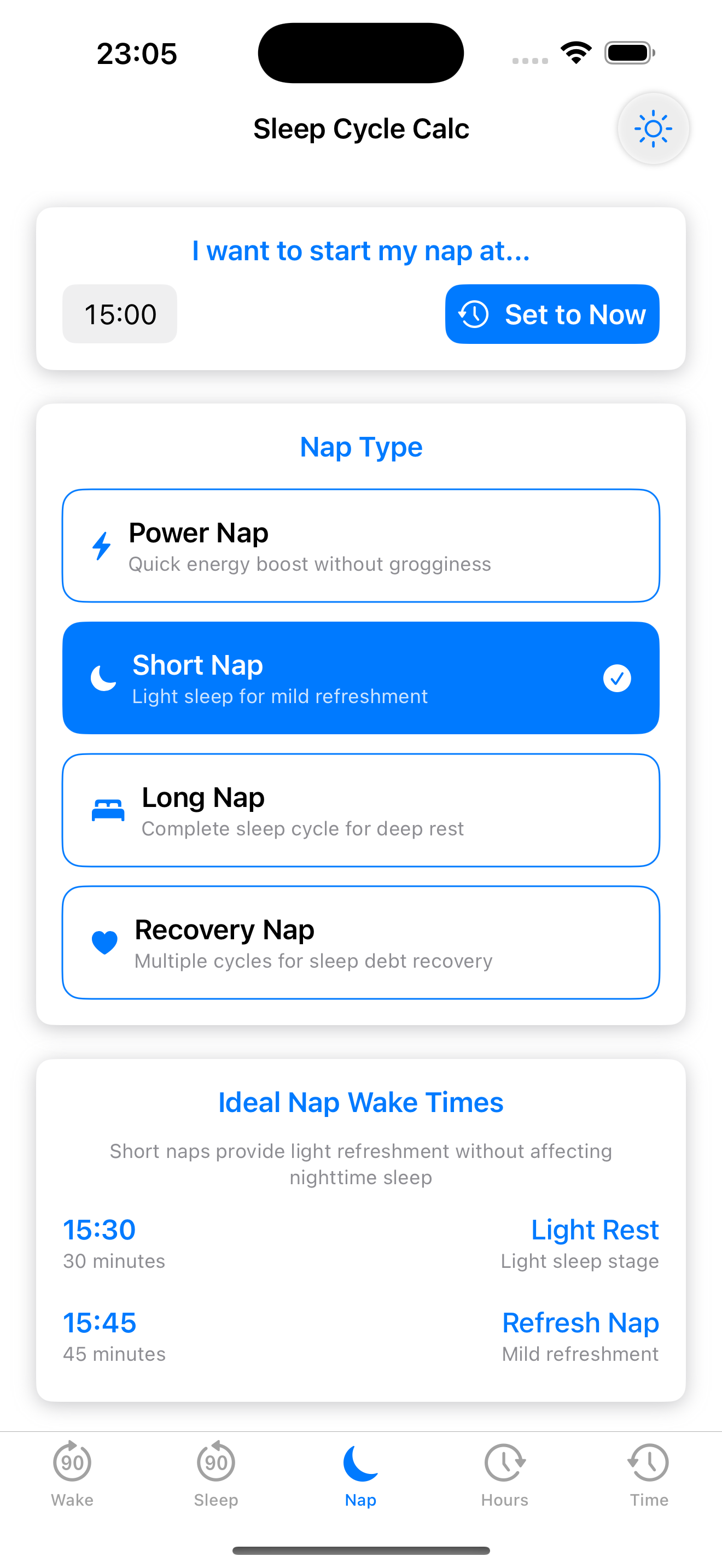 Nap tab (light)